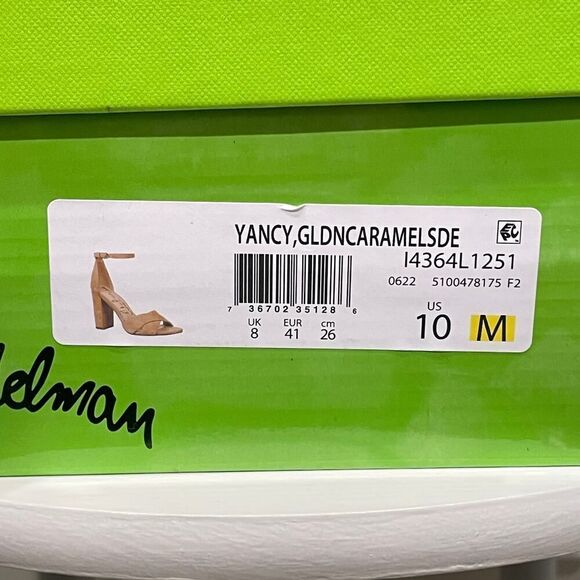 NEW Sam Edelman Yancy Block Heel Ankle Strap Sandal Caramel Suede - Size: 10 - Picture 8 of 10